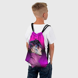 Рюкзак-мешок Lil Peep фиолетовый лук, цвет: 3D-принт — фото 2