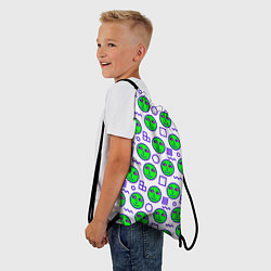 Рюкзак-мешок Green smiley face, цвет: 3D-принт — фото 2