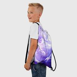 Рюкзак-мешок Белые узоры на абстрактном фиолетовом фоне, цвет: 3D-принт — фото 2