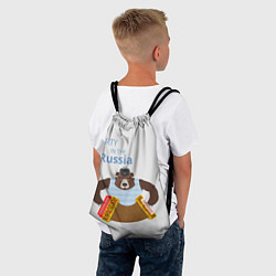 Рюкзак-мешок Вечеринка в России с медведем, цвет: 3D-принт — фото 2