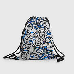 Рюкзак-мешок Синие кружевные узоры, цвет: 3D-принт