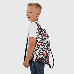 Рюкзак-мешок Красный кружевной узор, цвет: 3D-принт — фото 2