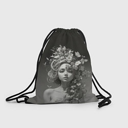 Рюкзак-мешок Богиня с цветами в волосах, цвет: 3D-принт