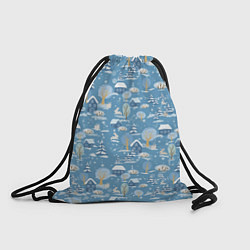 Рюкзак-мешок Зима в деревне, цвет: 3D-принт