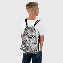 Рюкзак-мешок Зебры и тигры, цвет: 3D-принт — фото 2