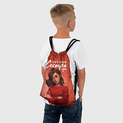 Рюкзак-мешок Сестра года самая лучшая, цвет: 3D-принт — фото 2