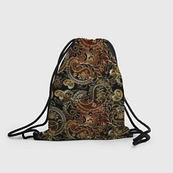 Рюкзак-мешок Золотые узоры пейсли, цвет: 3D-принт