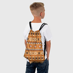 Рюкзак-мешок Brown tribal geometric, цвет: 3D-принт — фото 2