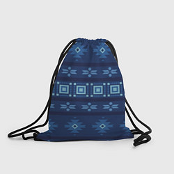 Рюкзак-мешок Blue tribal geometric, цвет: 3D-принт