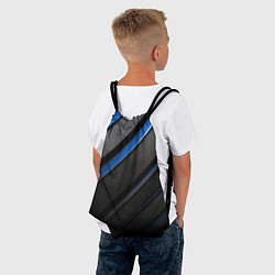 Рюкзак-мешок Black blue lines, цвет: 3D-принт — фото 2