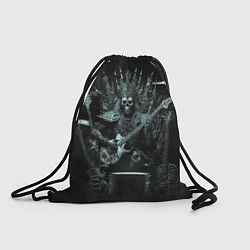 Рюкзак-мешок Скелет музыкант король метала на троне, цвет: 3D-принт