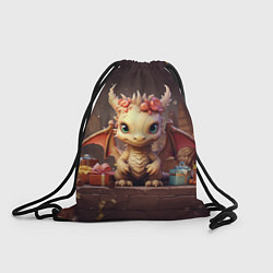 Рюкзак-мешок Праздничный новогодний дракон, цвет: 3D-принт