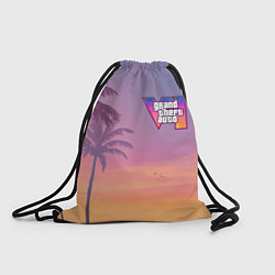 Рюкзак-мешок Gta 6 пальмы и птицы, цвет: 3D-принт