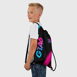 Рюкзак-мешок GTA6 - neon gradient вертикально, цвет: 3D-принт — фото 2