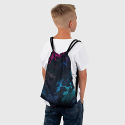 Рюкзак-мешок Темная цветная абстракция пятнами, цвет: 3D-принт — фото 2