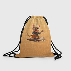Рюкзак-мешок Рыжий кот с гитарой, цвет: 3D-принт