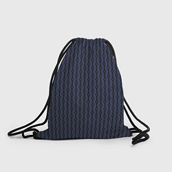 Рюкзак-мешок Чёрный узор на серо-синем, цвет: 3D-принт