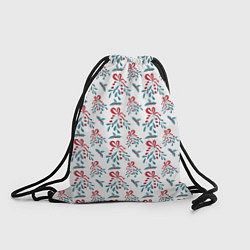 Рюкзак-мешок Веточки омелы и остролиста для праздника, цвет: 3D-принт