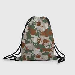 Рюкзак-мешок Кошки - камуфляж, цвет: 3D-принт