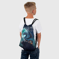 Рюкзак-мешок Дракон на скале на фоне луны, цвет: 3D-принт — фото 2