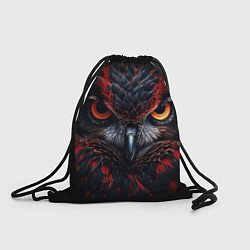 Рюкзак-мешок Черная сова с красными глазами, цвет: 3D-принт