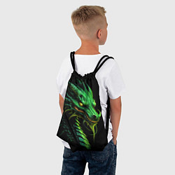 Рюкзак-мешок Зеленый дракон иллюстрация, цвет: 3D-принт — фото 2