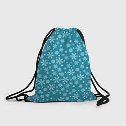 Рюкзак-мешок Снежный новогодний паттерн, цвет: 3D-принт