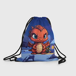 Мешок для обуви Забавный красный дракон 2024