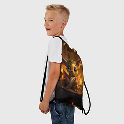 Рюкзак-мешок Новогодний дракон в желтом освещении, цвет: 3D-принт — фото 2