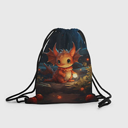 Рюкзак-мешок Дракошка и огоньки, цвет: 3D-принт