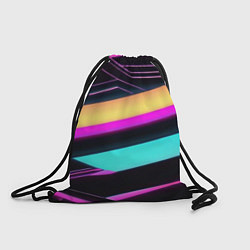 Рюкзак-мешок Косые полосы неона, цвет: 3D-принт