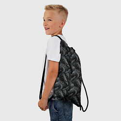 Рюкзак-мешок Черные драконы паттерн, цвет: 3D-принт — фото 2