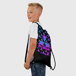 Рюкзак-мешок Митсубиси неоновый градиент значки, цвет: 3D-принт — фото 2