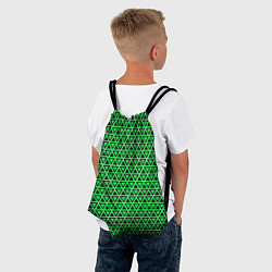 Рюкзак-мешок Зелёные и чёрные треугольники, цвет: 3D-принт — фото 2