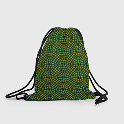 Рюкзак-мешок Салатовый витражный паттерн, цвет: 3D-принт