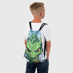 Рюкзак-мешок Забавный маленький зеленый дракон, цвет: 3D-принт — фото 2