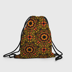 Рюкзак-мешок Хохломская роспись круги из цветов и ягод, цвет: 3D-принт