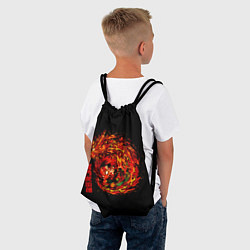 Рюкзак-мешок Танджиро в огне, цвет: 3D-принт — фото 2