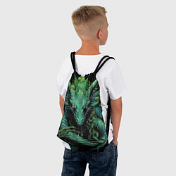 Рюкзак-мешок Зеленый яркий неоновый дракон 2024 год, цвет: 3D-принт — фото 2