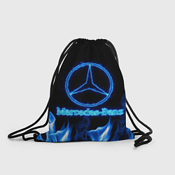 Рюкзак-мешок Mercedes-benz blue neon, цвет: 3D-принт