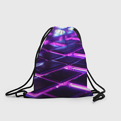 Рюкзак-мешок Фиолетовая неоновая плитка, цвет: 3D-принт