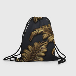 Рюкзак-мешок Золотые узоры в виде листьев, цвет: 3D-принт