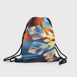 Рюкзак-мешок Реалистичная снежинка на теплом фоне, цвет: 3D-принт