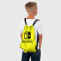Рюкзак-мешок Nintendo switch краски на жёлтом, цвет: 3D-принт — фото 2