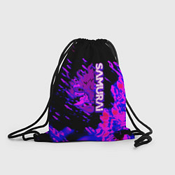 Рюкзак-мешок Cyberpunk 2077 неоновые краски самурай, цвет: 3D-принт