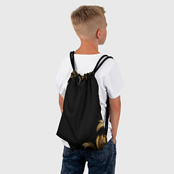 Рюкзак-мешок Объемные узоры на черной ткани лепнина, цвет: 3D-принт — фото 2