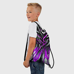 Рюкзак-мешок Череп и фиолетовые полосы, цвет: 3D-принт — фото 2
