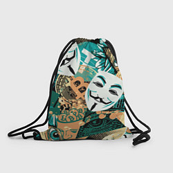 Рюкзак-мешок Криптавалюта с маской Виндетта, цвет: 3D-принт