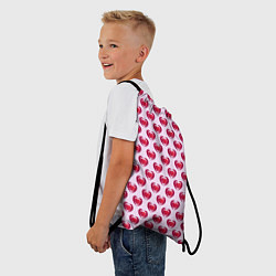 Рюкзак-мешок Двойное сердце на розовом фоне, цвет: 3D-принт — фото 2