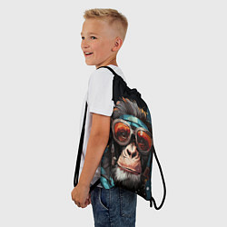 Рюкзак-мешок Крутая обезьяна в очках, цвет: 3D-принт — фото 2